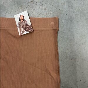 Naked Wardrobe Ribbed Midi Skirt Brown Size M NWT